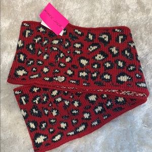 Betsey Johnson Red Cheetah Print Infinity Scarf